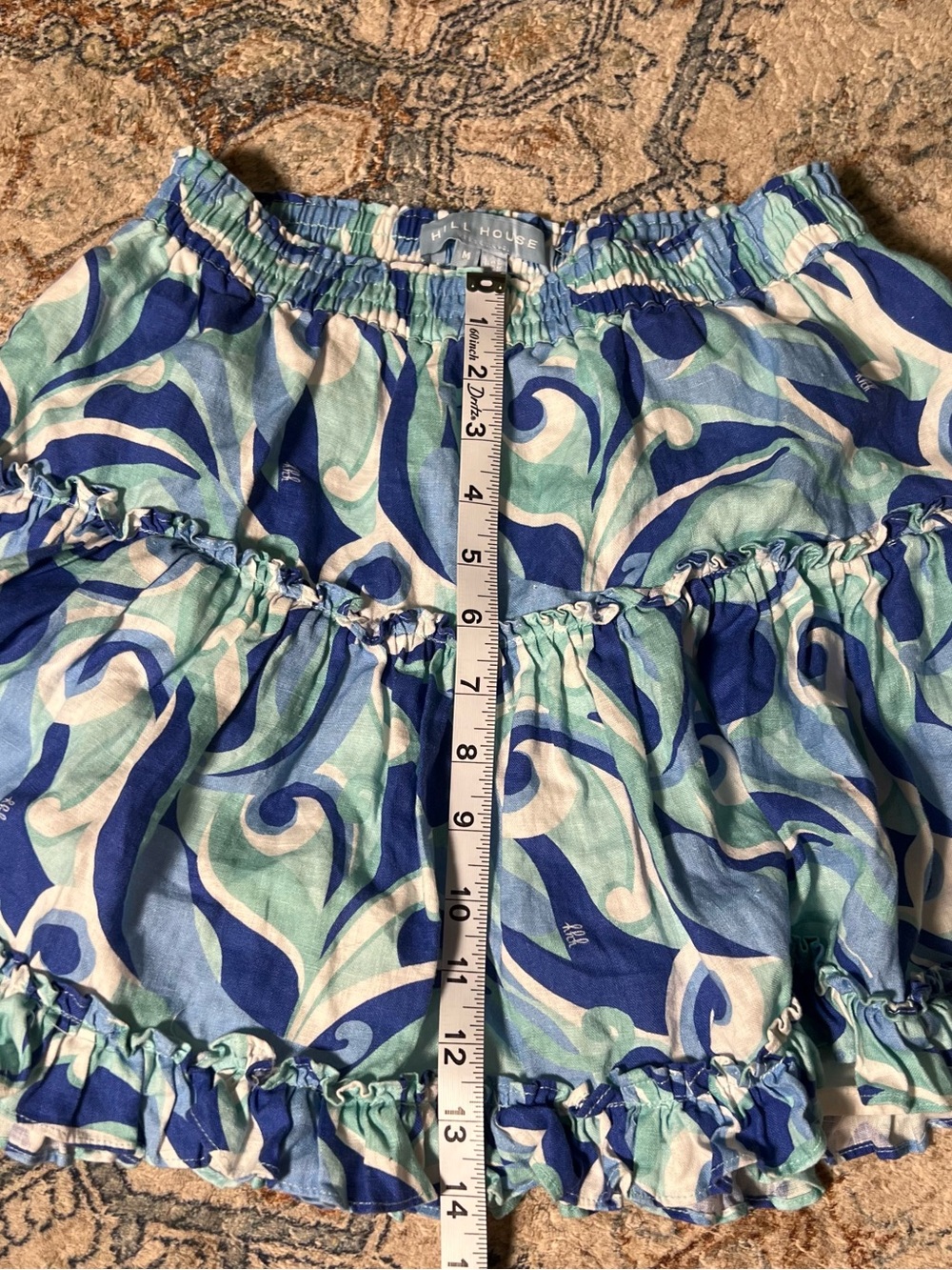 Hill House floral Home Paz Skirt- Blue/Teal - Picture 3 of 3